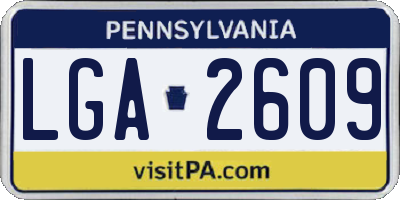 PA license plate LGA2609