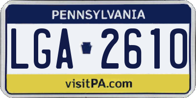 PA license plate LGA2610
