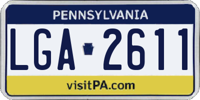 PA license plate LGA2611