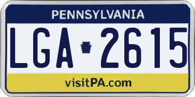 PA license plate LGA2615