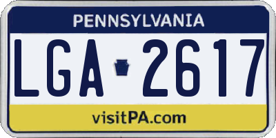 PA license plate LGA2617