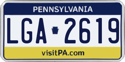 PA license plate LGA2619