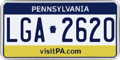 PA license plate LGA2620
