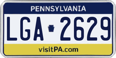 PA license plate LGA2629