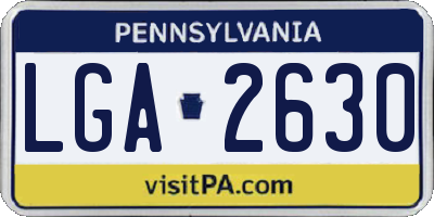 PA license plate LGA2630
