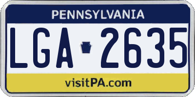 PA license plate LGA2635