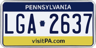 PA license plate LGA2637