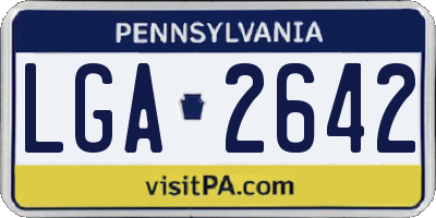 PA license plate LGA2642