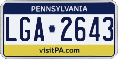 PA license plate LGA2643