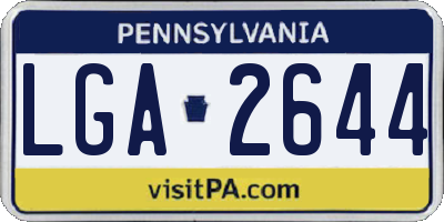 PA license plate LGA2644