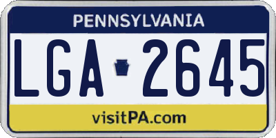 PA license plate LGA2645