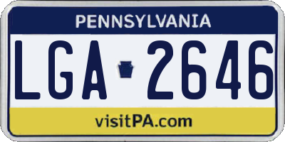 PA license plate LGA2646