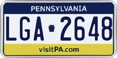 PA license plate LGA2648