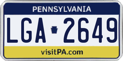 PA license plate LGA2649
