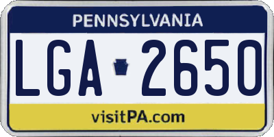 PA license plate LGA2650