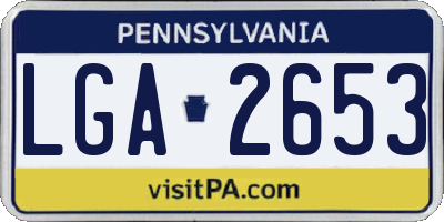 PA license plate LGA2653
