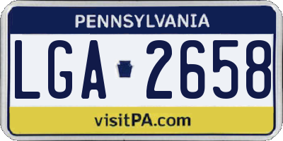 PA license plate LGA2658