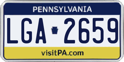 PA license plate LGA2659