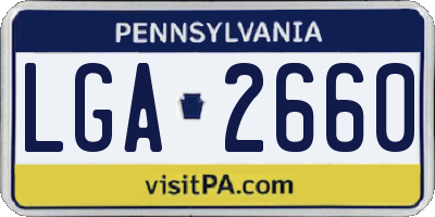 PA license plate LGA2660
