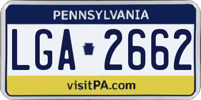 PA license plate LGA2662