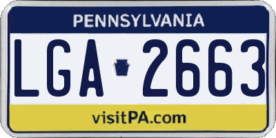 PA license plate LGA2663