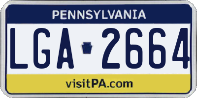 PA license plate LGA2664