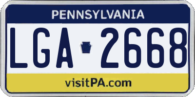 PA license plate LGA2668
