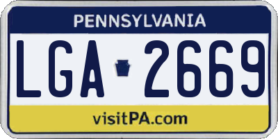 PA license plate LGA2669