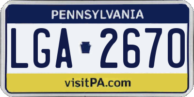 PA license plate LGA2670