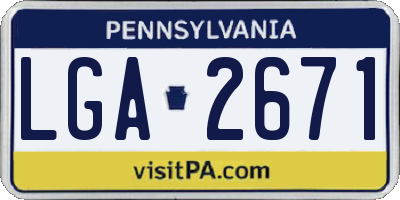 PA license plate LGA2671