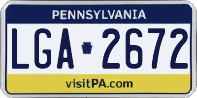 PA license plate LGA2672