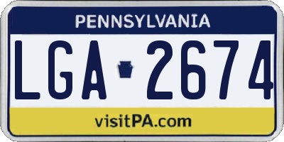 PA license plate LGA2674