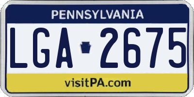 PA license plate LGA2675