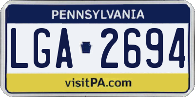 PA license plate LGA2694