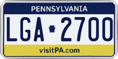 PA license plate LGA2700