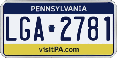 PA license plate LGA2781