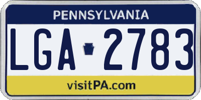 PA license plate LGA2783