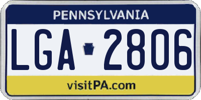 PA license plate LGA2806