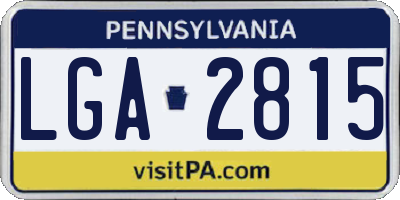 PA license plate LGA2815