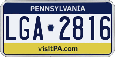 PA license plate LGA2816