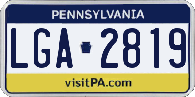 PA license plate LGA2819