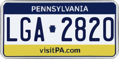 PA license plate LGA2820