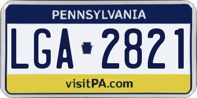 PA license plate LGA2821