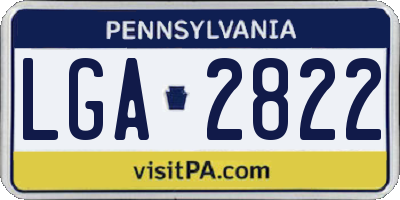 PA license plate LGA2822