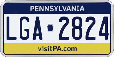 PA license plate LGA2824