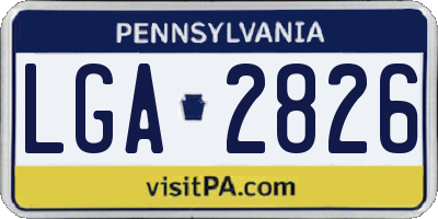 PA license plate LGA2826