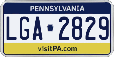 PA license plate LGA2829