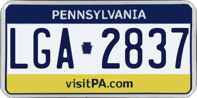 PA license plate LGA2837