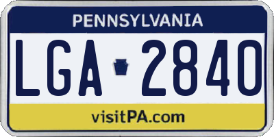 PA license plate LGA2840