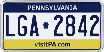 PA license plate LGA2842